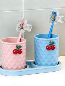 Portable Toothbrush Head Cover With Cute Blue And Pink Cat Pattern, Storage Box, Toothbrush Protective Sleeve, Essential Bathroom Accessory For Home, Business Travel, Daily Use And Outdoor Trips, Portable Toothbrush Storage Box And Travel Dust-Proof Toothbrush Head Cover, Protect Your Oral Health. Perfect Gift For Lovers, Friends, Family, Teachers, Travel Enthusiasts, Essential For Home And Dorm - Multicolor - View 8