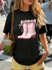 Women T-Shirts - Black - View 1