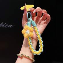 4-Strand Braided Short Phone Lanyard + Card Holder, Knitted Floral Lanyards In Multiple Colors, Wrist Strap Anti-Lost Cord, Portable Keychain Pendant, Fashion Bag Charm For Women - Multicolor - View 18
