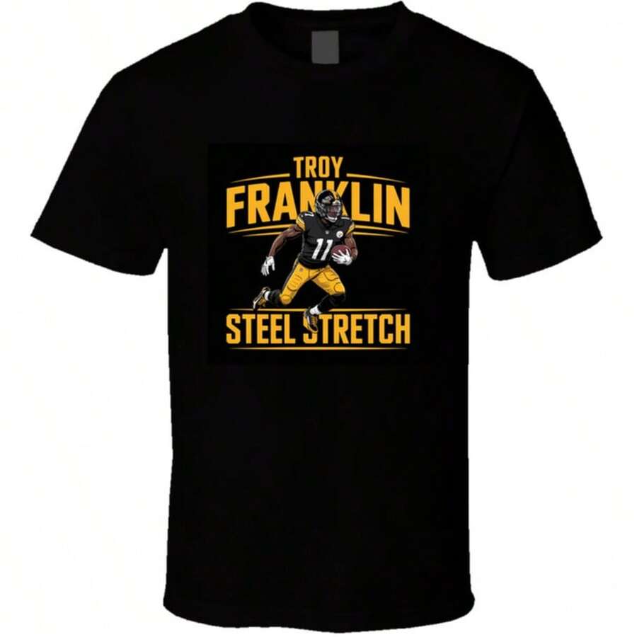 Troy-Franklin-Pittsburgh-Wide-Receiver-T T Shirt - Black - View 1