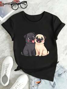Dam-T-shirts - Svart - Visa 2