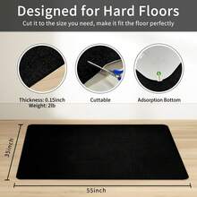 SHAREWIN Office Chair Mat For Hardwood Floor, 140x90 Cm Rolling Chair Mat, Desk Computer Gaming Mat, Under Desk Low-Pile Rug, Multi-Purpose Floor Protector For Home Office Black - Black - View 7