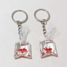 2pcs 25mm Ring Keychains With 50x23mm Transparent Water Bag Fish Resin Charms Pendant DIY Jewelry Making Accessories Findings - Fish - View 7