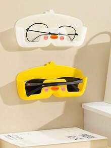 1pc No-Drill Pressure-Resistant Fashion Wall-Mounted Glasses Storage Rack, Bedroom Bedside Table Jewelry & Sundries Storage Rack, Bathroom Wall-Mounted Fashion Glasses Storage Rack - Multicolor - View 7