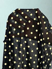 Traje de baño de dos piezas con estampado de lunares, escote asimétrico y espalda descubierta, atuendo de vacaciones en la playa para el verano - Negro - Ver 5