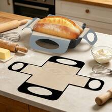 1/2pcs Reusable Silicone Baking Mat, Non-Stick Toast Baking Tray Mat And Lifter, Easy To Clean Dough Transfer Mat For Home Baking - View 2