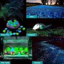 200 piezas/bolsa, Piedras de resina luminosas de colores de 0,39 pulgadas, adecuadas para la decoración de acuarios, jardinería, paisajismo, festivales, graduaciones y bodas - Multicolor - Ver 6