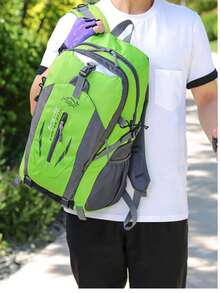New 30L Extra Large Capacity Backpack, Thickened Canvas Work Luggage Bag, Unisex Outdoor Travel Rucksack - Green - View 1