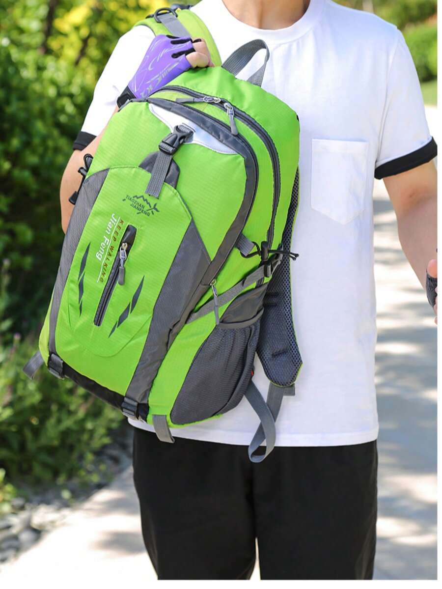 New 30L Extra Large Capacity Backpack, Thickened Canvas Work Luggage Bag, Unisex Outdoor Travel Rucksack - Green - View 1