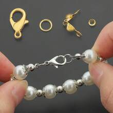 520pcs/Box DIY Jewelry Accessories Set, Random Mixed Colors, Includes Lobster Clasp, Crimp Beads, Spacer Beads, Jump Rings, Suitable For DIY Jewelry Making Such As Necklaces, Bracelets, Beading, Keychain, Clothing Accessories - Kit Accessories (520pcs) - View 6