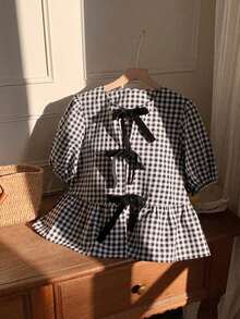 Camiseta de mujer de manga corta, moda sencilla y casual para uso diario - Negro - Ver 6
