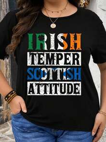 Summer T-Shirts: "Irish Temper Scottish Attitude" T-Shirt For St. Patrick's Day, Celtic Heritage Costume, Fun And Eye-Catching Tee. It's A Perfect Gift For Friends And Family On Any Holiday Or Special Occasion. 220g Summer Wear. - 黑色 - 查看 8