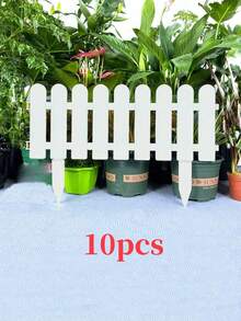 10pcs White Plastic Fence Panels, Durable Yard Fencing, Garden Fence - Rust-Resistant & Easy To Clean, Suitable For Indoor/Outdoor, Playgrounds, Holiday Decor, And Ornamental Gardens - A - View 11