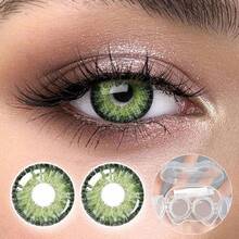 11 Pairs Of Colored Contact 1enses, Offering A Variety Of Color Options. Inc1udes A Contact Lens Case And Wearing Tools, Suitable For Year-Round Use, Ideal For Eye Makeup, Cosplay, Holiday Costume Parties, Halloween - 彩色 - 查看 6