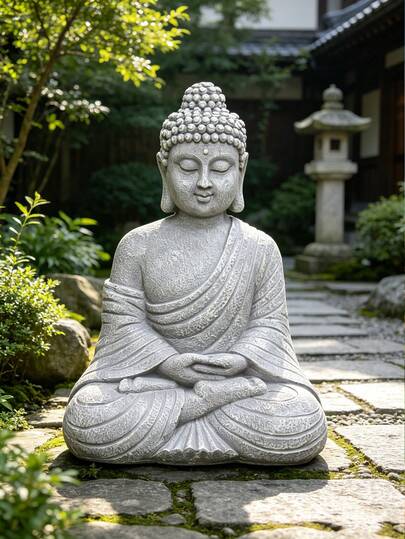 Adornos de Buda, Adornos de Buda Feng Shui de la suerte, Estatua de Buda para el jardín y el patio, Decoración de estatua de Buda, Ornamento Zen, Paisajismo, Decoración para el hogar, estudio, entrada, ventana, agua, jardín, decoración exterior, artículos de jardín, estatuas de jardín