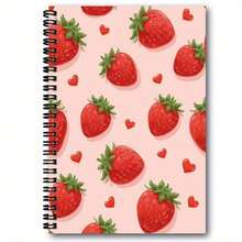 1pc Spiral Bound Notebook With Horizontal Lines - Featuring A Circular Spiral Binding System, Suitable For School, Office, Diary, And Planner Use - Elegant Fruit Pattern Notebook, Suitable As A Unisex Gift For Colleagues, Students, Teachers, Etc. - F - View 2