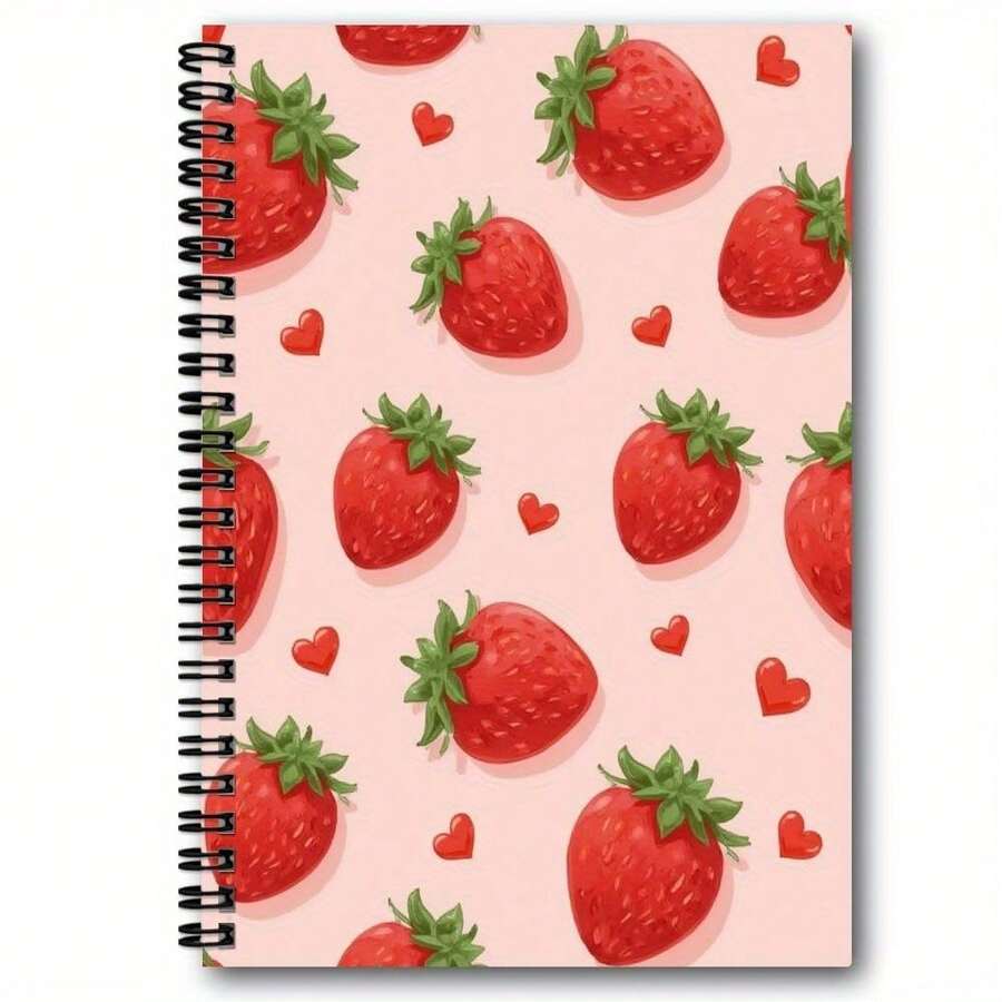 1pc Spiral Bound Notebook With Horizontal Lines - Featuring A Circular Spiral Binding System, Suitable For School, Office, Diary, And Planner Use - Elegant Fruit Pattern Notebook, Suitable As A Unisex Gift For Colleagues, Students, Teachers, Etc.