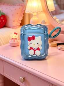 Hộp đựng tai nghe Sanrio hình mèo màu xanh dương mới, có lớp vỏ mềm bảo vệ toàn diện và móc treo tích hợp tiện lợi. - Apple x - Xem 2