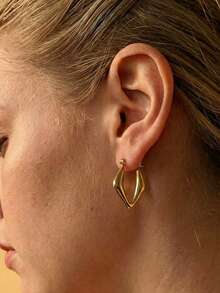 Stainless Steel Women's Earring Set, Fashionable Exaggerated Gold Hoop Earring Set, Suitable Fashion Jewelry For Girls - Multicolor - View 1