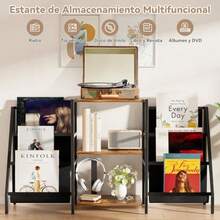 FURRIFIC Mueble para Tocadiscos Librero Minimalista, Estante Organizador con Dos Repisas para Exhibición y Almacenamiento, Base Ajustable, para Oficina, Salón, Dormitorio - como en la imagen - Ver 7