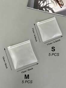 5/10/15/20pcs Multi-Size Transparent Frosted Cable Storage Bags, Zipper Storage Pouches, Travel Toiletry Bags, Makeup Bags, Coin Purses, Suitable For Home, Vacation, Halloween, Christmas - Clear - View 14