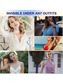 2pcs Women's Bra Pads, Ultra-Thin Adhesive Bra Pads, Strapless Bra Pads, Fashion Wedding Bra Pads, Breathable Waterproof Bra, Strapless Bra, Sexy Invisible, Provides Comfortable Coverage, Prevents Exposure, - Heart-shaped - View 9