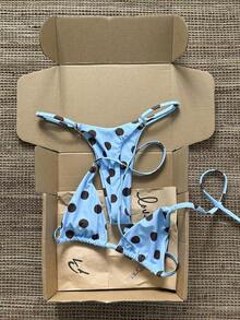 Conjunto de bikini de rayas coloridas y sexy para primavera/verano 2026, traje de baño de estilo minimalista de tres puntos para mujeres jóvenes - Multicolor 6 - Ver 1