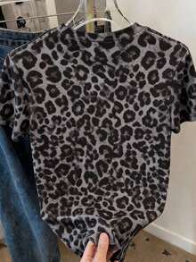 Camiseta de mujer casual de cuello redondo y manga corta con estampado de lazo - Multicolor 7 - Ver 2