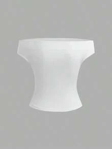 Parte superior sencilla de diseño con hombros descubiertos de unicolor, uso casual diario para mujeres - Multicolor 13 - Ver 6