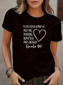 Camisetas a juego para parejas de mujer - Estampado con frases de confesión y diseño de bloques de color, cuello redondo, adecuadas para uso diario y conjuntos de pareja - Camisetas a juego casuales lavables a máquina para noches de cita, fiestas y conjuntos a juego para el día a día. - Negro - Ver 6