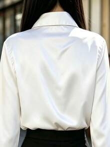 Women's Long-Sleeved Shirt - 白色 - 查看 2