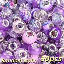 30/50顆 9x14mm 9款混色樹脂歐式大孔隔珠 鑲鑽手工珠 DIY手鍊筆珠手工配件 - 彩色 - 查看 23