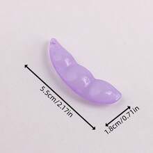 8pcs Acrylic Imitation Jade Bean Pendant, Multicolor Jelly Style, For DIY Jewelry Making - Multicolor - View 2