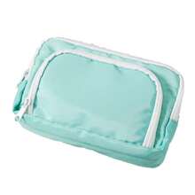 1pc Stationery Bag Cream Color Pencil Case Large Capacity 3 Compartments Storage Pouch For Office School Student , Back To School Gifts - 純色 - 查看 11