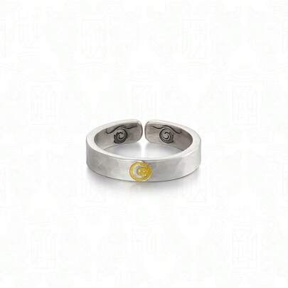 1 pieza Anillo unisex hecho a mano con textura martillada de sol y luna, diseño de tótem de sol y luna