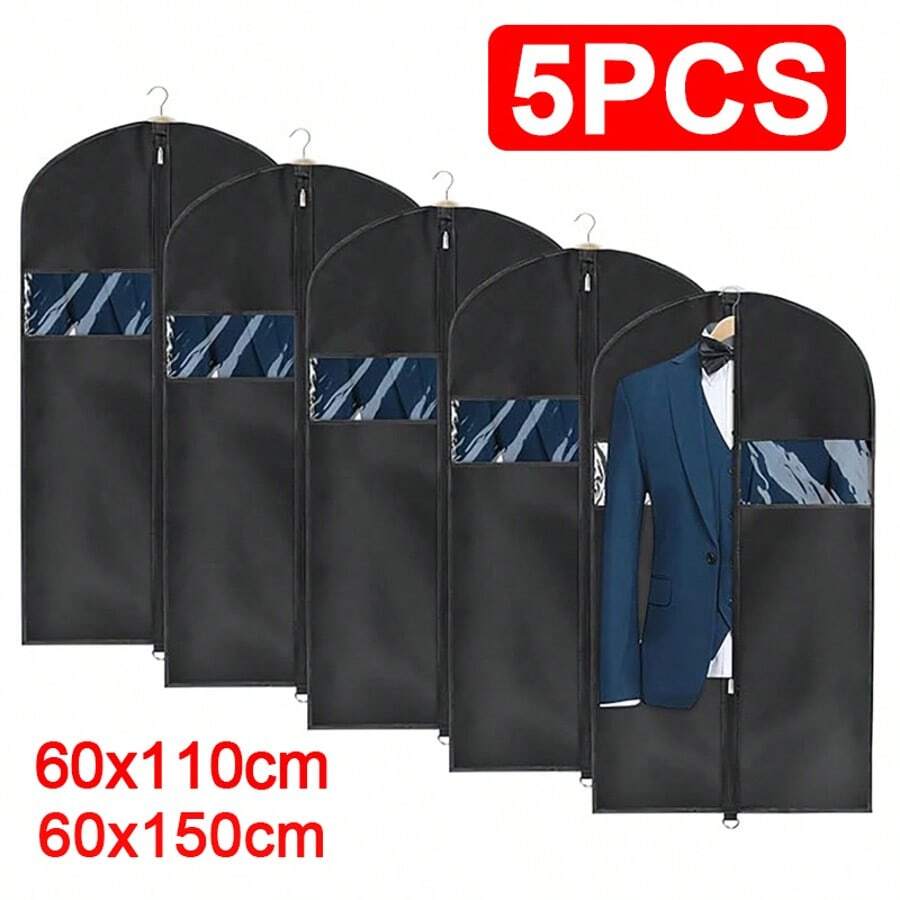 5PCS Hanging Suit Dress Coat Travel Bag Extra Large Clothes Cover Storage Zip - View 1