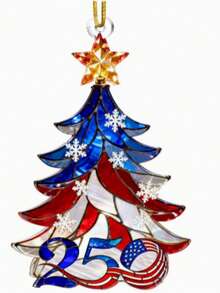 1pc 250th Anniversary Of US Independence Acrylic Hanging Ornament, Rearview Mirror Car Christmas Tree Holiday Decor - Multicolor - View 6