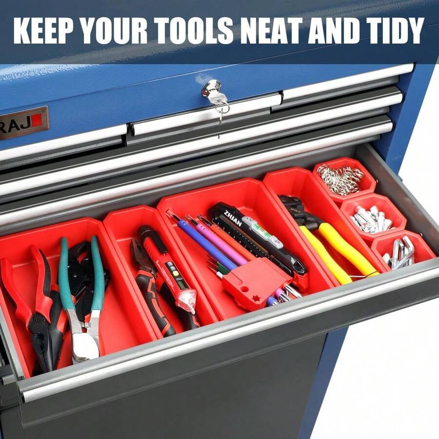 Tool Chest,8Drawer Tool Chest With Wheels, Removable Toolbox Organizer,Detachable Large Tool Storage Cabinet With Lock Amp 10 H - Tool Chest- - View 1