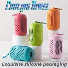 Khăn thể thao du lịch cắm trại mùa hè mát mẻ, khăn làm mát Ice Sense Fitness, khăn làm mát nhanh khô. - Màu Hồng Tươi - Xem 1