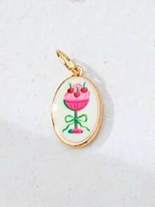 1pc Gold-Plated Colorful Enamel Pendant Necklace, Customizable Tropical Fruit Theme Pendant Necklace, Delicate Paperclip Chain Layered Jewelry, Cute Stackable Beach Holiday Daily Wear Women Gift - Multicolor - View 34