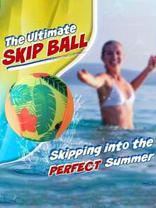 1pc Durable TPR Elastic Beach Ball - Colorful Water Fun Pool Ball, Suitable For Swimming Pool, Beach And Outdoor Games | Fun Pool Accessories, Colorful Design - 彩色 - 查看 3