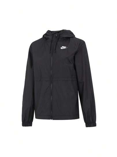 Nike 女士夹克/外套 AS W NSW ESSNTL RPL WVN JKT HD，休闲舒适简约户外运动梭织连帽夹克，DM6180-010