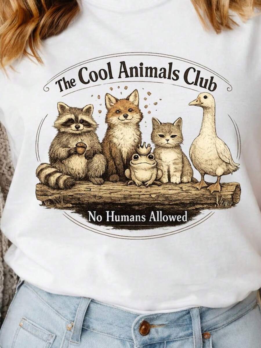 Animals Club T1S1Hirt, WildL1L1ife Graphic T1EE