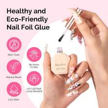 MelodySusie Nail Foil Glue Gel, 15ML Soak Off LED/LUV Foil Transfer Adhesive For Nail Art, Professional Strong Sticky Base For Nail Foils &Amp; Stickers, Need Cure With Nail Lamp - 顏色A - 查看 3