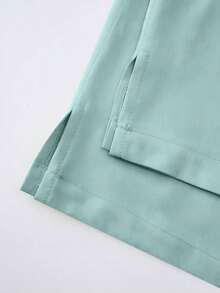 Conjunto de uniforme azul marino para mujer, hecho de tela de alta calidad y transpirable, adecuado para deportes, enfermería y trabajo, con bolsillos, perneras acampanadas, conjunto de uniforme de moda, adecuado para clínicas dentales, conjunto de unifor - verde menta - Ver 6