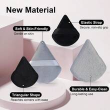 Aspira 15 Pcs Makeup Sponge Puff Set - Includes Rubycell Sponge, Large Finger Puffs - Powder, Soft Reusable (Black) - 黑色的 - 查看 7