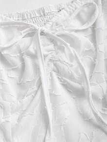 Blusa de gasa con bordado floral elegante, top de verano dulce y encantador para mujeres - Blanco - Ver 5