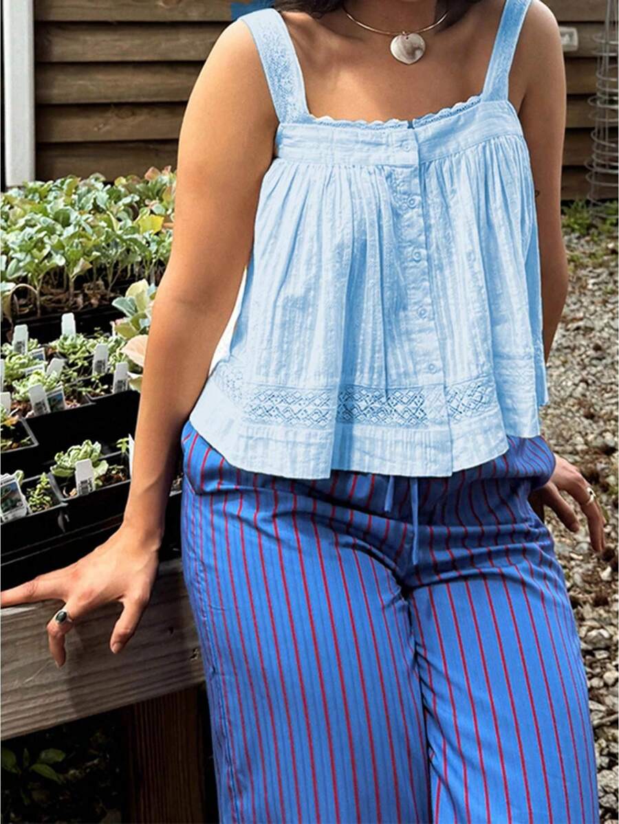 Women Tank Tops & Camis - Blue - View 1