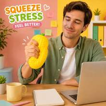 1pc Extra Large Realistic Pineapple Squeeze Ball, Soft Pressure Relief Toy, Slow Rebound Sensory Toy, Fun Squeezing Toy For Kids, Party Favor, Birthday Gift - Multicolor - View 6