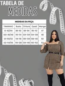 Short Checkered Dress, Mid-Season, 3/4 Sleeve, Plus Size, Stylish, Fashionable For June Festivals, Square Dances, Country Dances, And Cowboys. - Màu tím - Xem 5